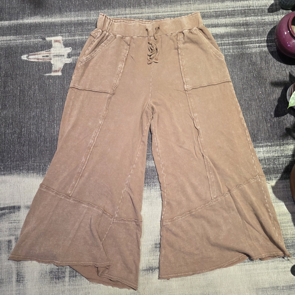 Tan Wide-Leg Pants